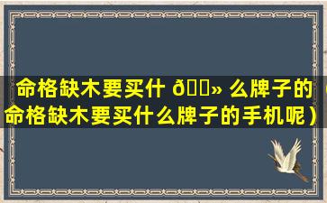 命格缺木要买什 🌻 么牌子的（命格缺木要买什么牌子的手机呢）